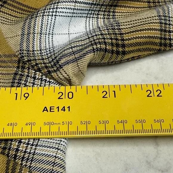 DIXXON Lager Flannel Shirt L Yellow Black White Plaid Workwear Western RARE - Picture 12 of 13